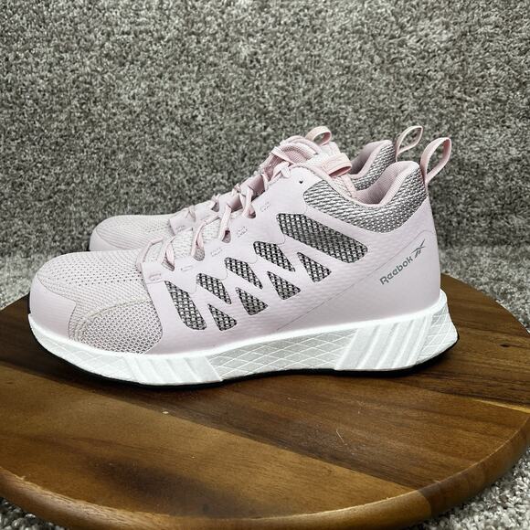 Reebok Fusion Flexweave Womens Size 12M Pink Composite Toe Safety Work Shoes - Picture 5 of 12